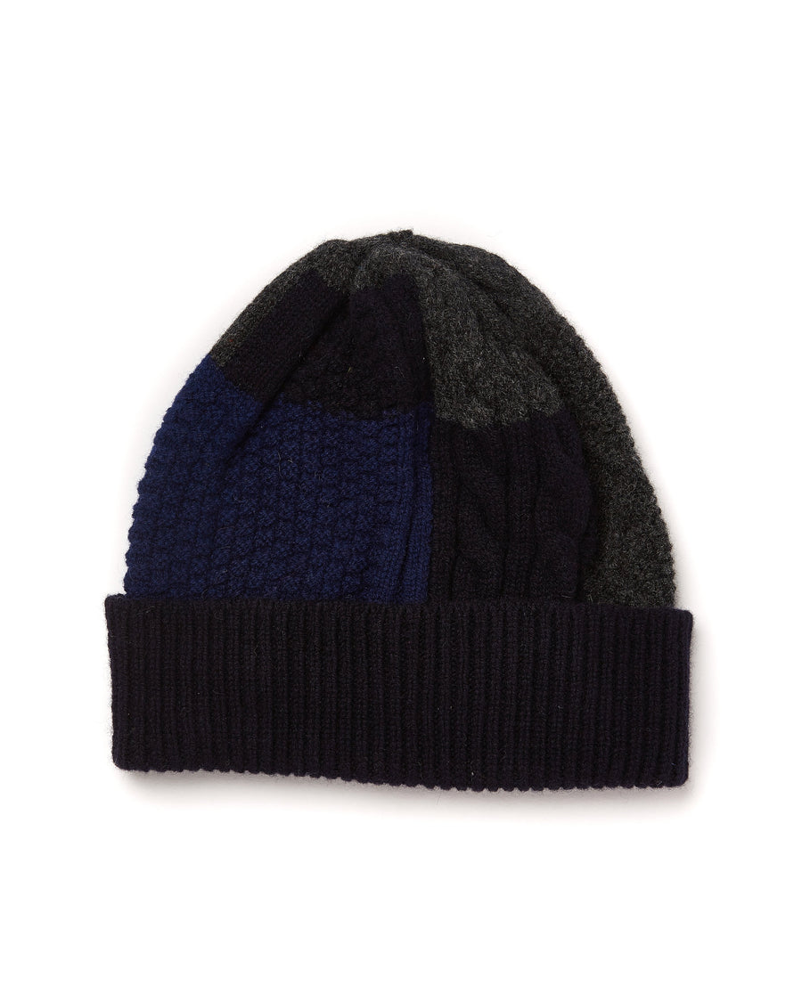 Cableknit Patchwork Watch Cap