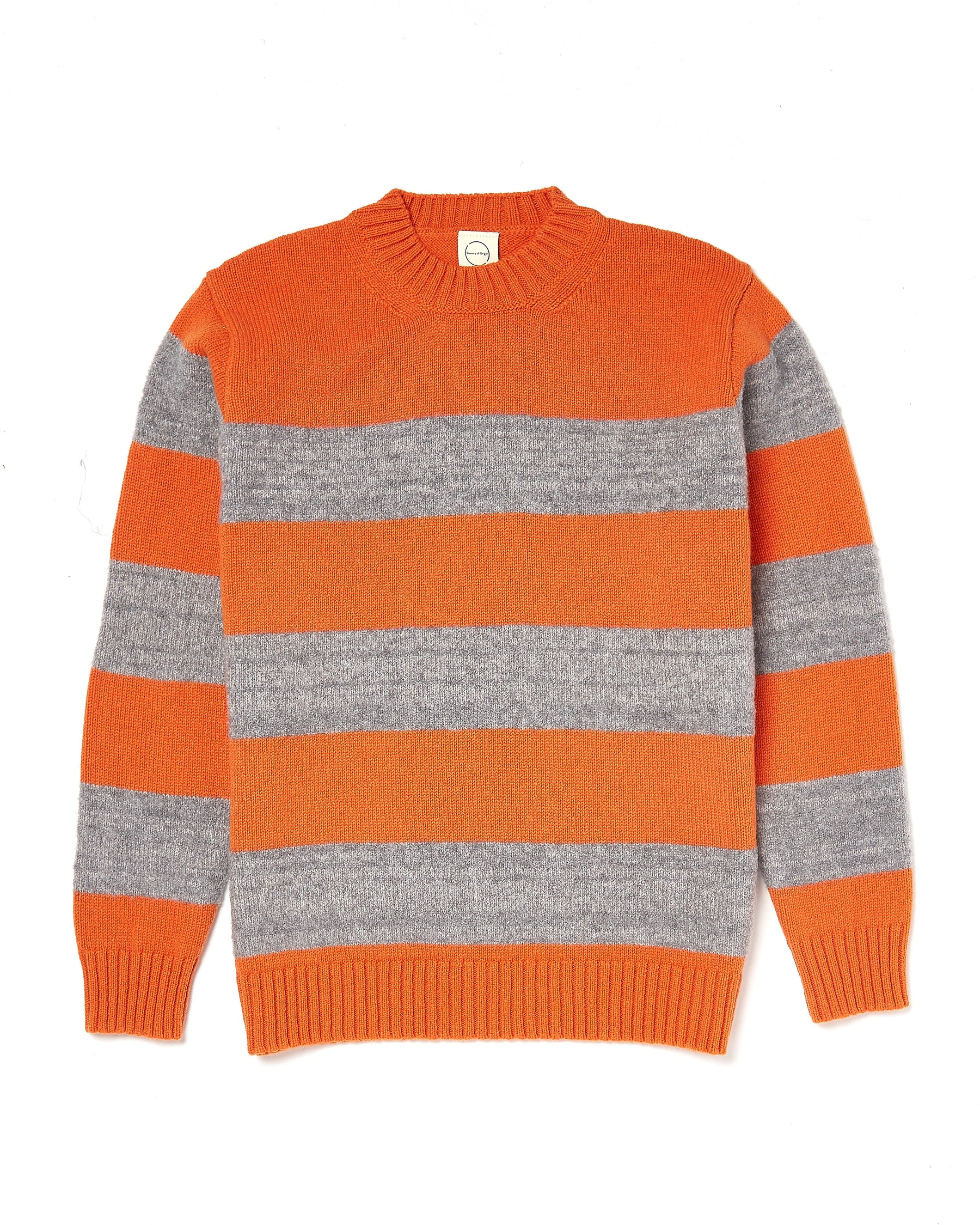 Orange & Grey Stripped Sweater black