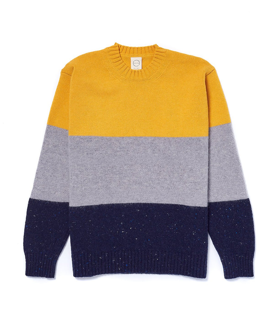 Yellow Tri-fabric Crew