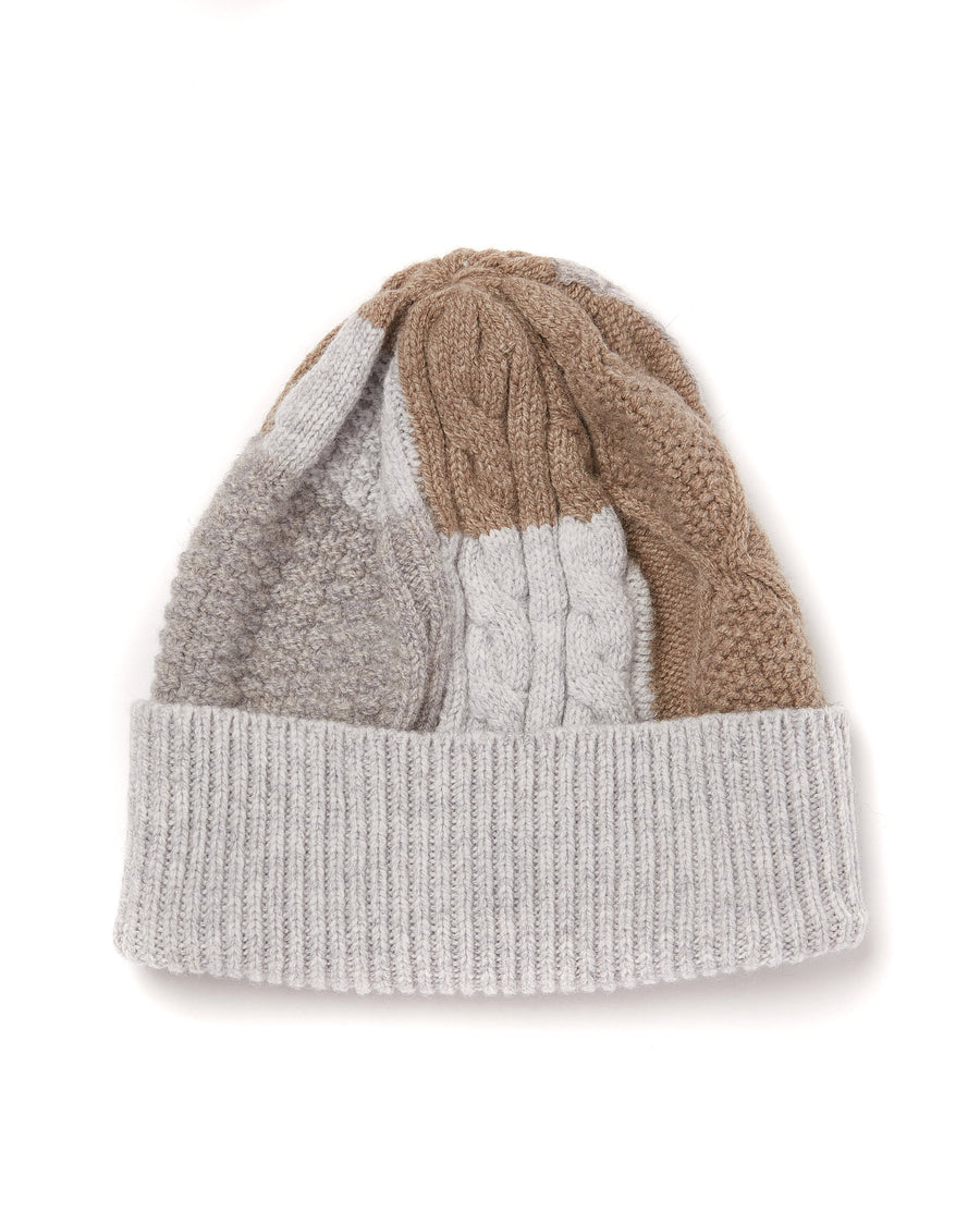Cableknit Patchwork Watch Cap